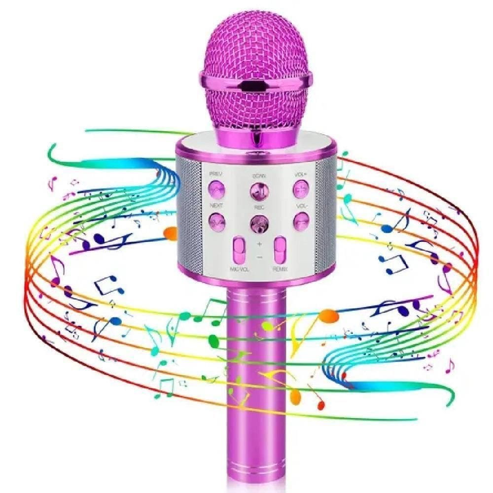 Microfone Bluetooth The Voice Karaokê Caixa De Som Portátil Sem Fio Musical Brincadeira Crianças Festas Meninas Rosa