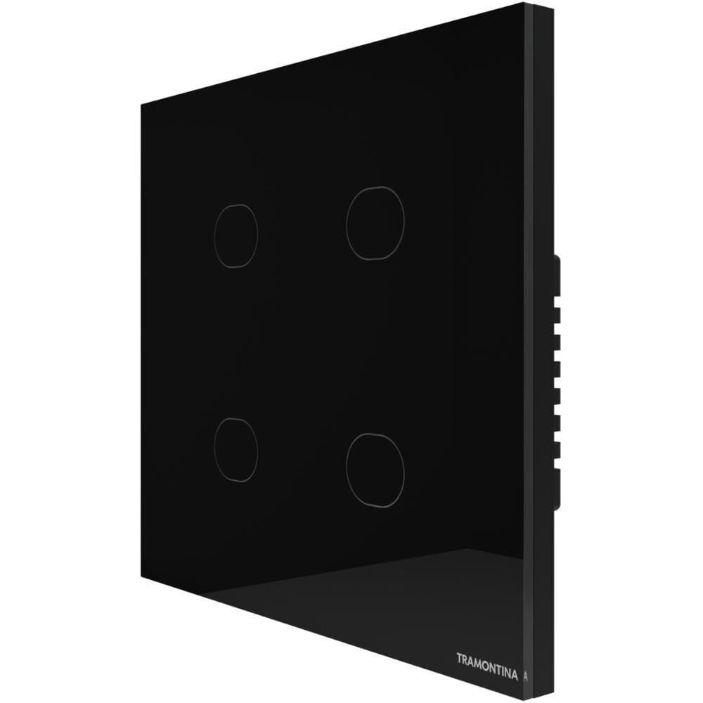 Interruptor Touch Smart 4x4 Tramontina Preto Com 4 Canais