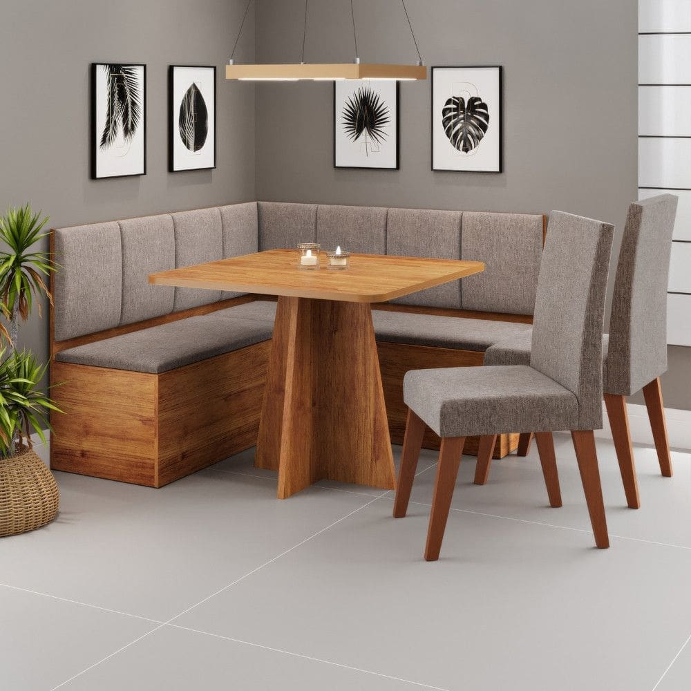 Canto Alemao com Bau Syrah com 2 Cadeiras Milao Viero