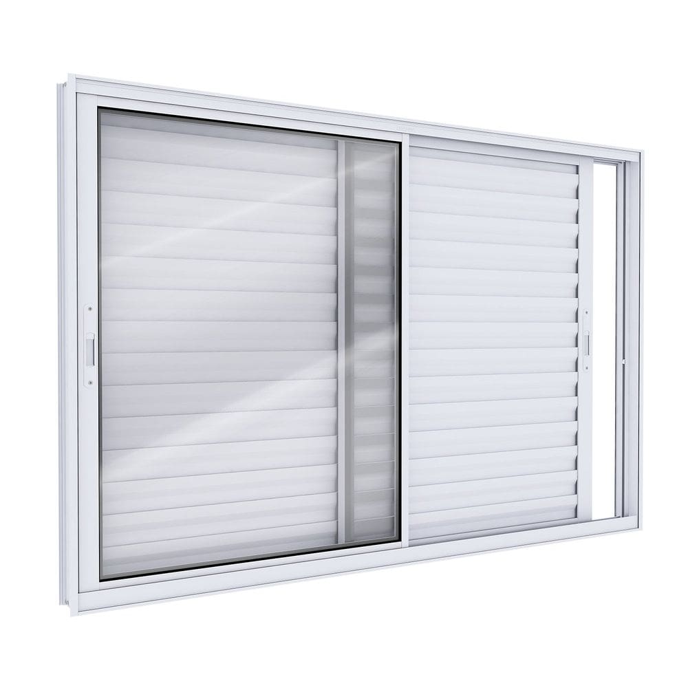 Janela Veneziana de Aluminio de Correr Lateral 100x120cm Lucasa Ideale Branco