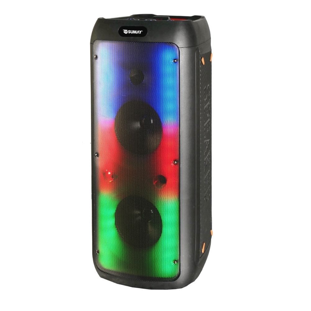 Caixa De Som Portatil Sumay SM-CAP 39 Light Box com Controle Bluetooth LED`s HD 800W RMS