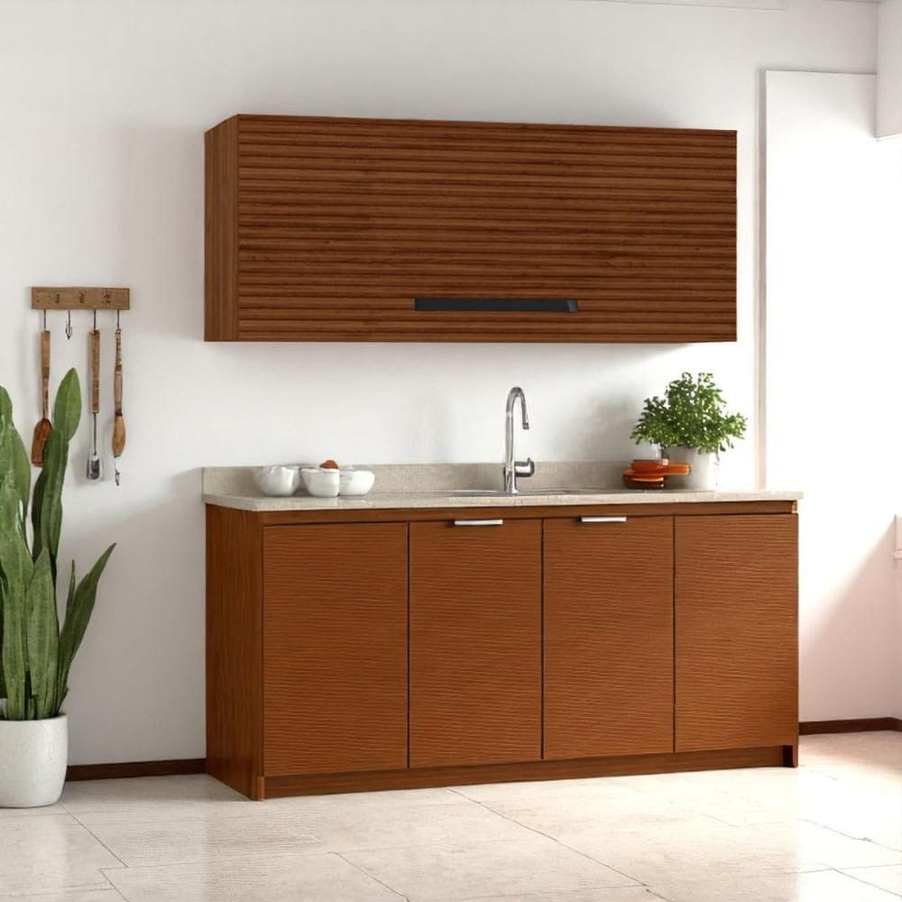 Armário Refrigerador 700 Ametista Nogueira Ripado