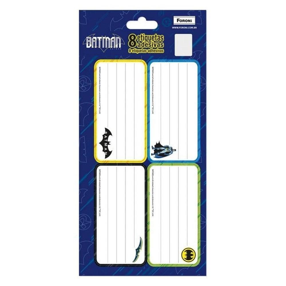 Etiqueta Adesiva Tarjada Escolar Com 8Und Batman Foroni