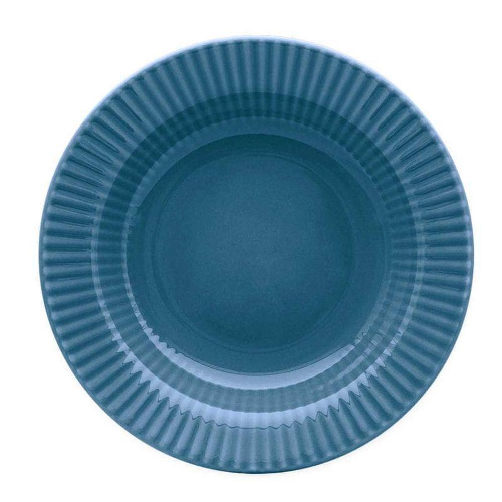 Jogo De 6 Pratos Fundos 21,5 Cm Canelé Azul