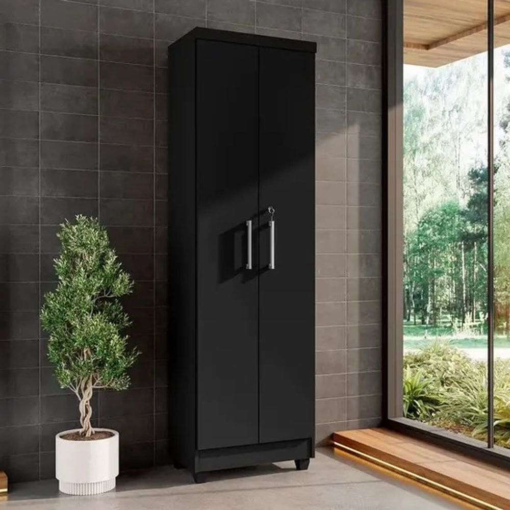 Armário Multiuso 2 portas com chave ISABELA PRETO