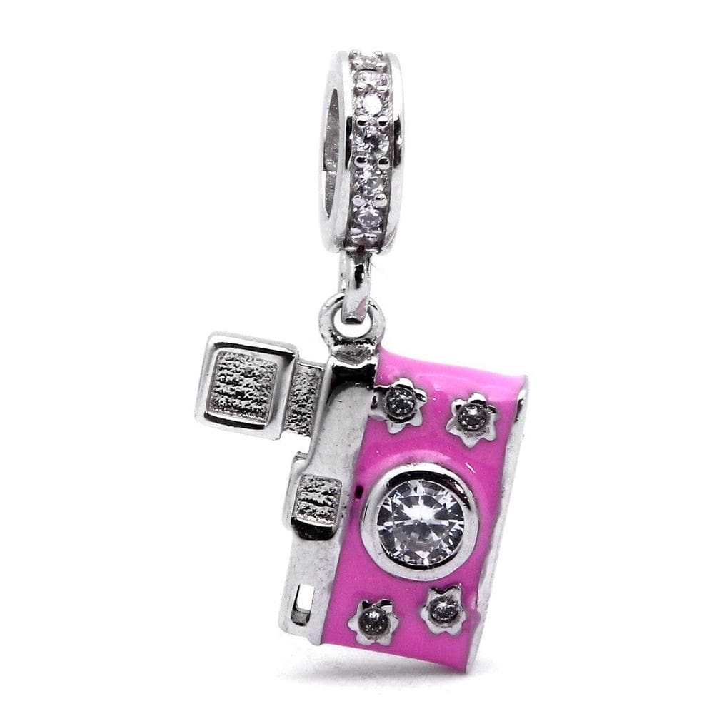 Berloque Mundo Briller Câmera Fotográfica Prata