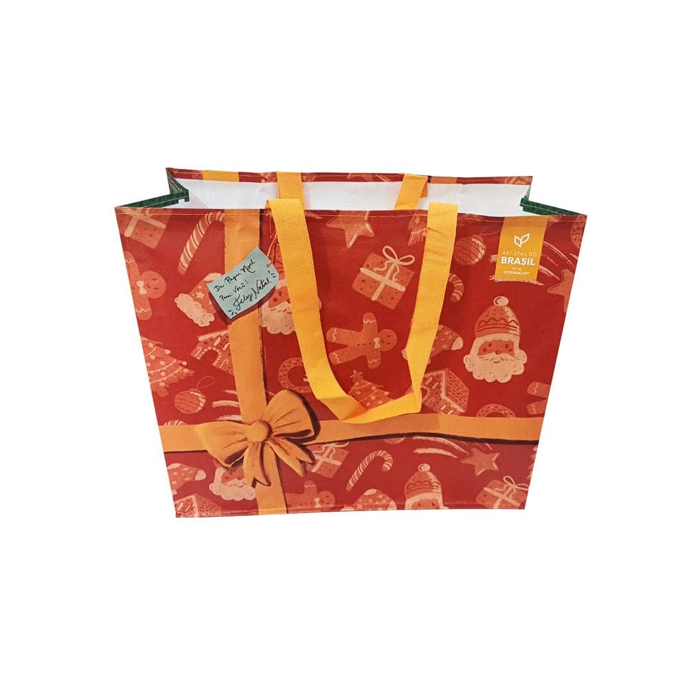 20 Sacolas Grandes Ráfia 39X44X22Cm Natal Presente B4U