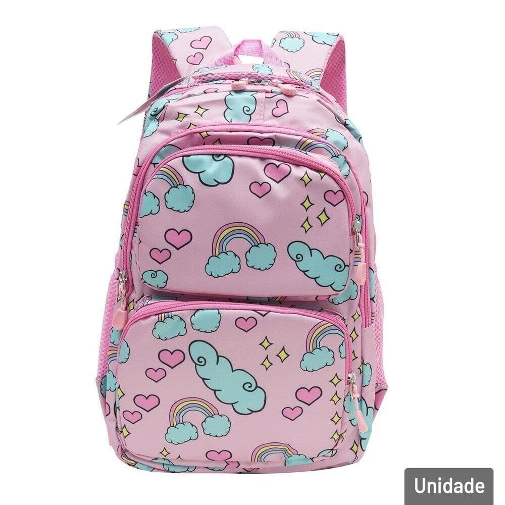 Mochila Juvenil 18`` 46cm Arco-íris - Tudo em Caixa