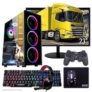 Computador PC Gamer Completo TOB Intel Core i7 SSD 480GB 16GB Teclado Mouse Mouse Pad e Headset Gamer Joystick Monitor 23” Windows 10 Pro Trial