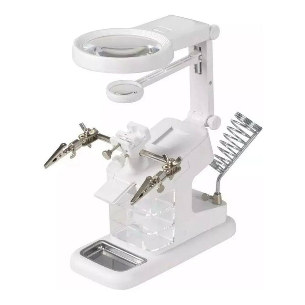 Base de solda Cautin Light LED Light da Magnifying Glass Station