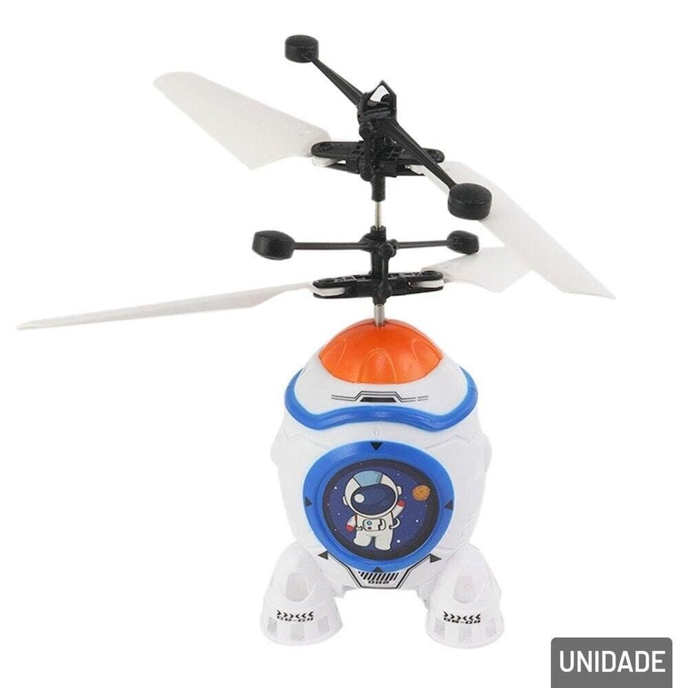Nave Espacial Voadora com Sensor de Mão e Luz - Tudo em Caixa