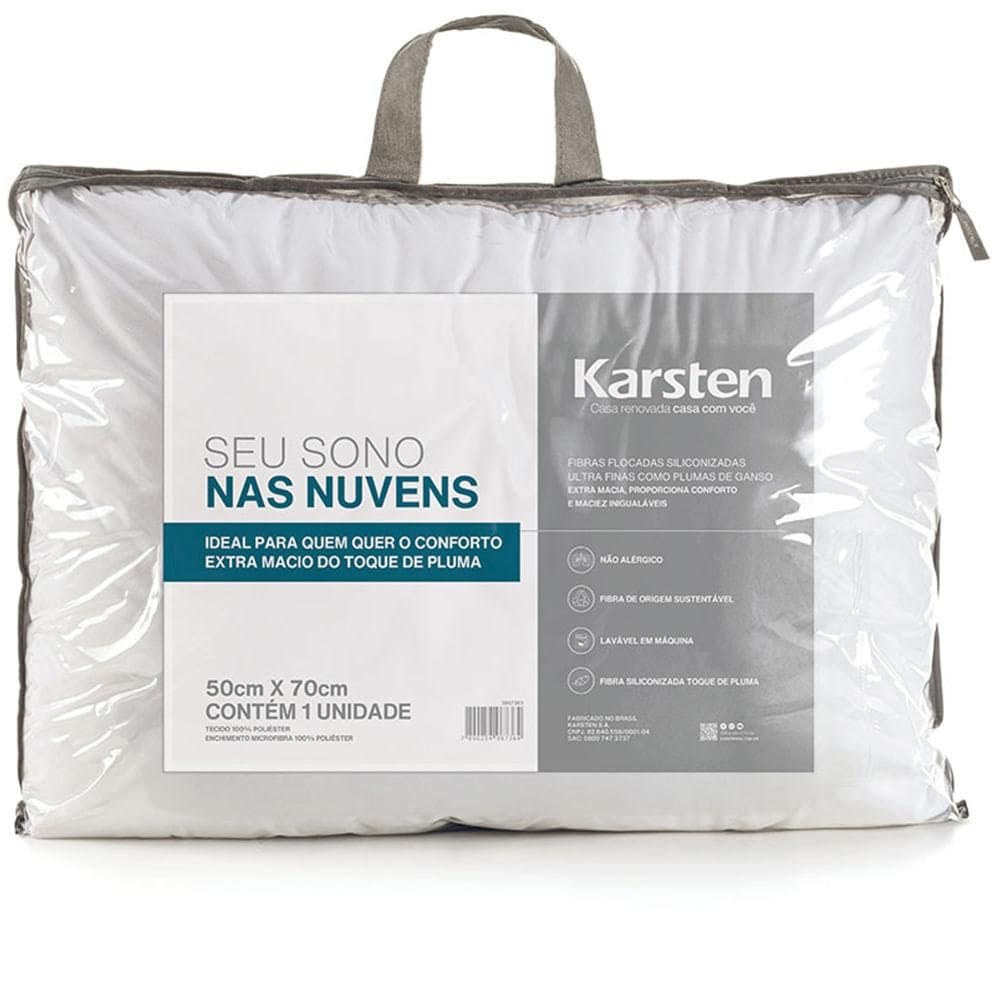 Travesseiro Aconchego 50x70cm Branco - Karsten