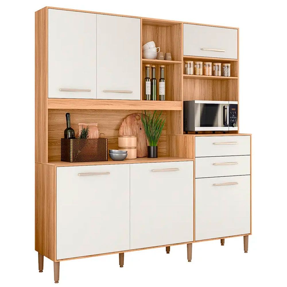 Cozinha Compacta 6 Portas 2 Gavetas MDP com Tampo Salsa Nicioli