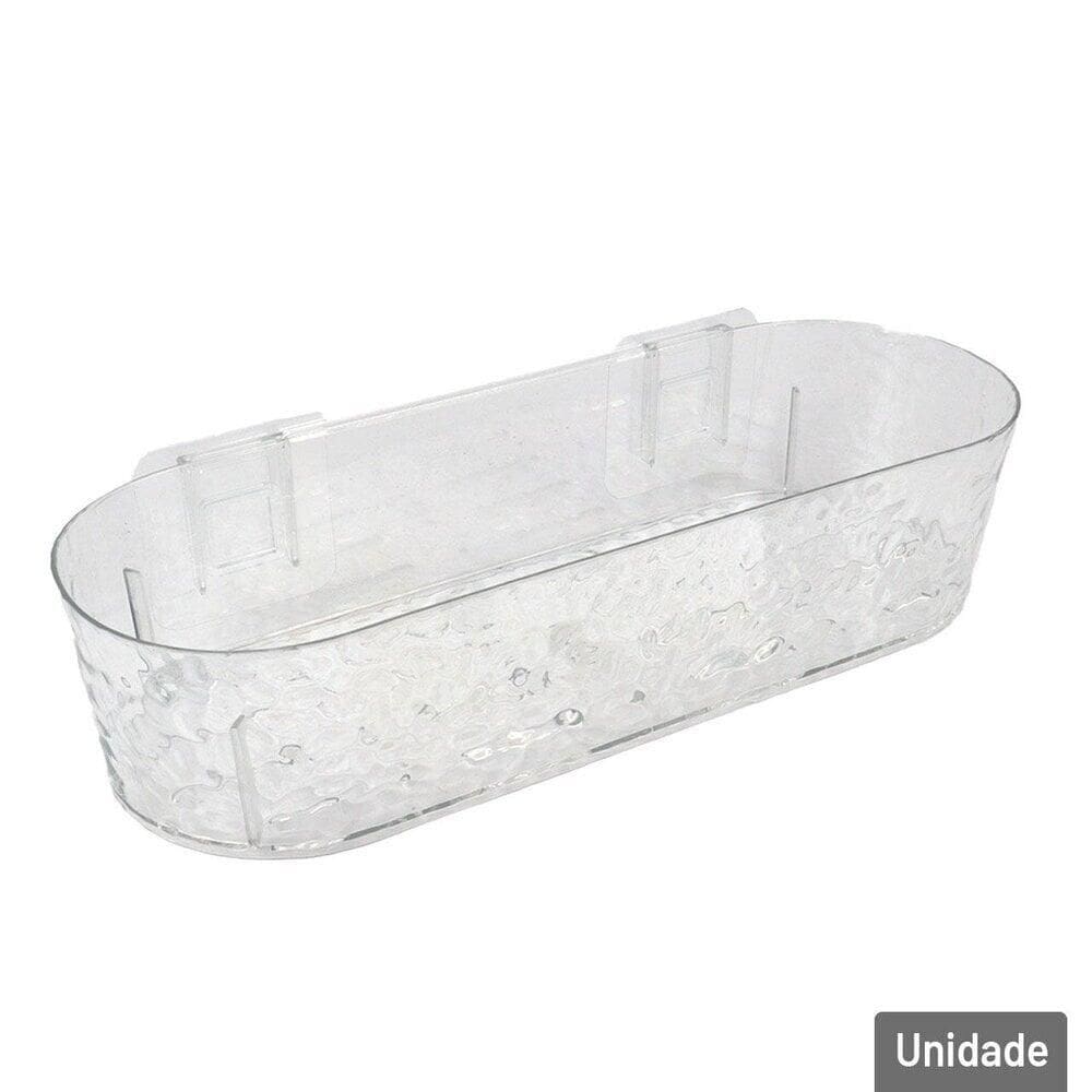 Organizador Multiuso Plástico 28x11cm Adesivo - Tudo em Caixa