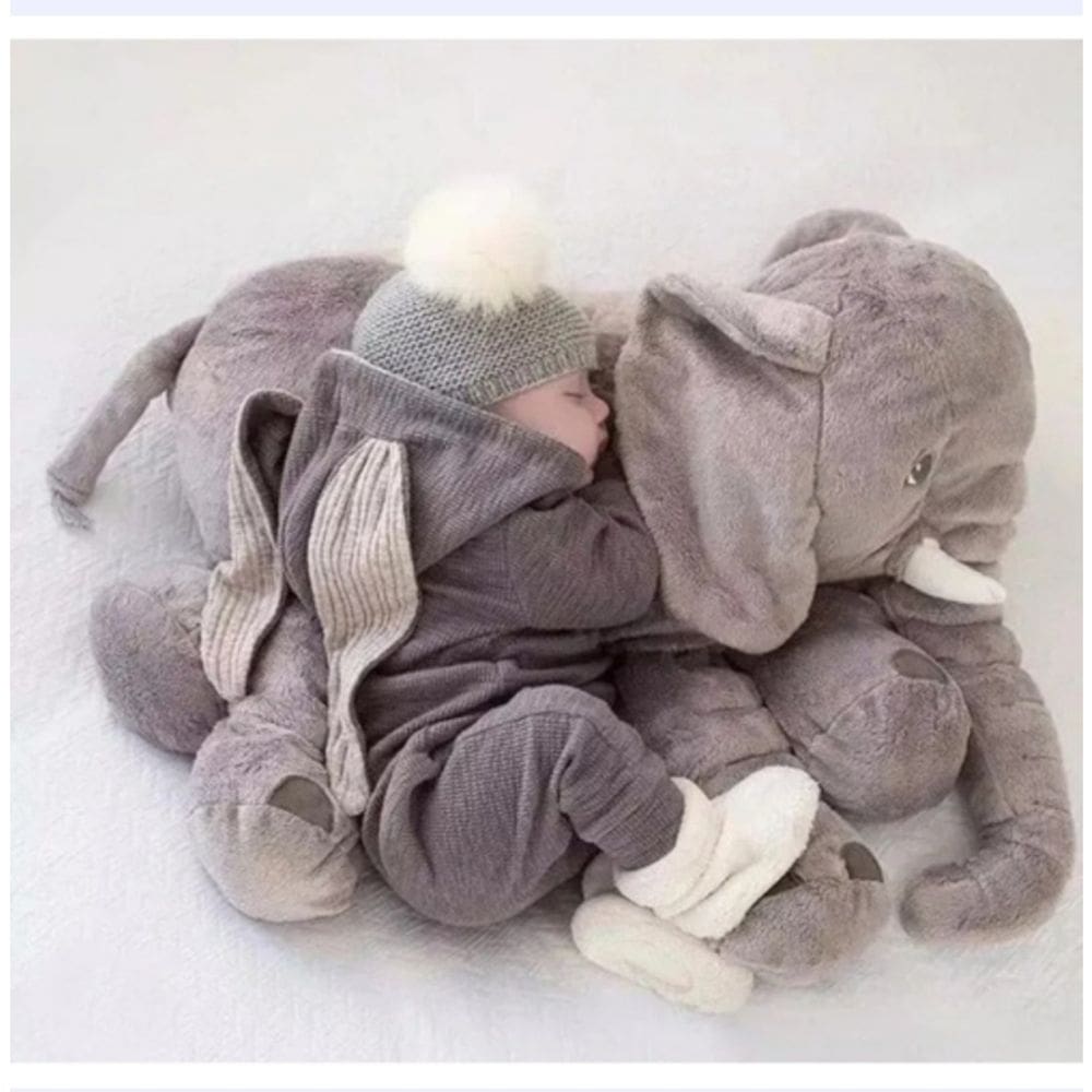 Almofada de almofada de pelúcia Elephant Attachment 40 cm cinza