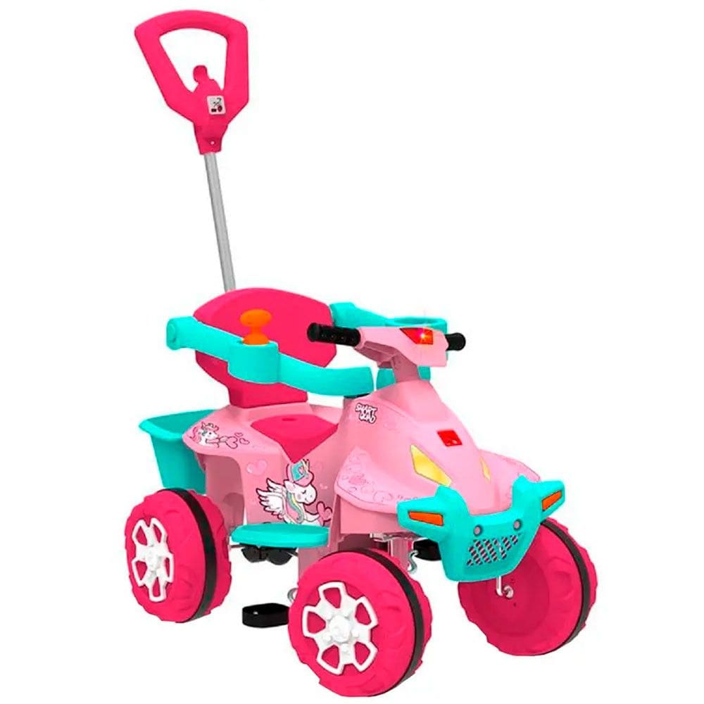 Carro de Passeio a Pedal Infantil Bandeirante Smart Quad com Haste Removivel