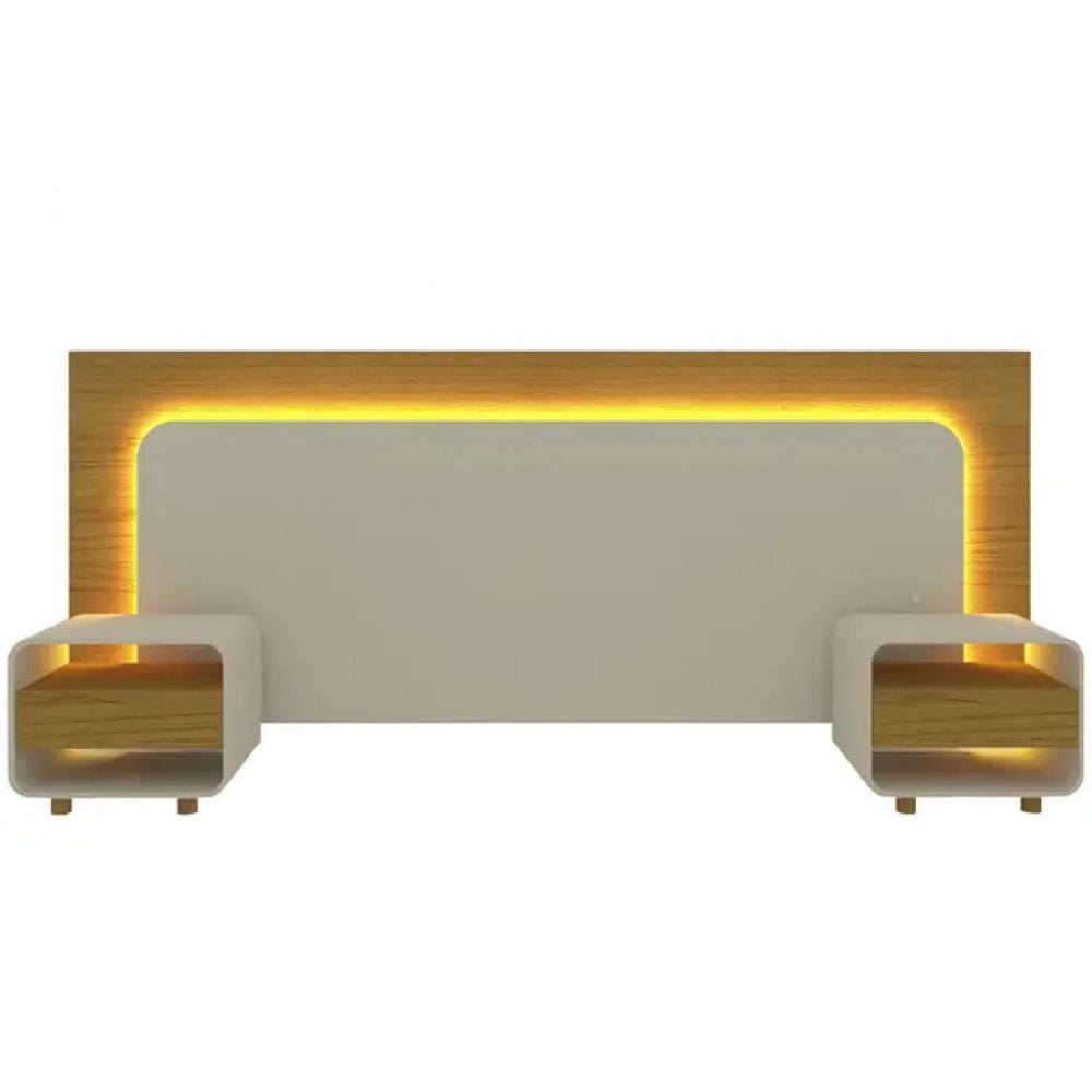 Cabeceira Casal Extensivel Innova ate 195cm Com Mesa De Cabeceira Gelius