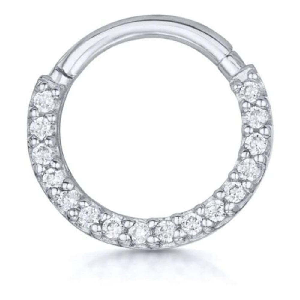 Piercing Argola Septo Daith Pedra De Zircônia Prata 925 7 Mm