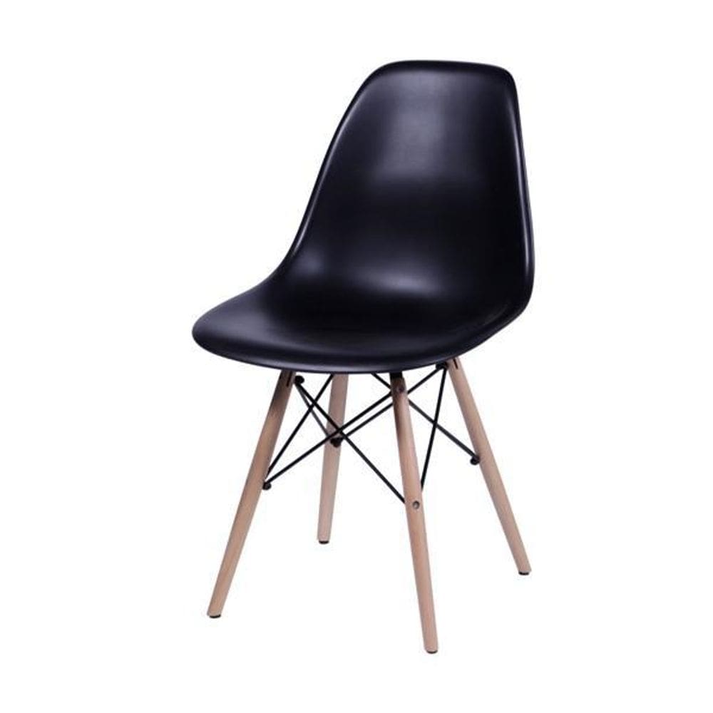 Cadeira De Jantar Design Eiffel Charles Eames Dkr Preto
