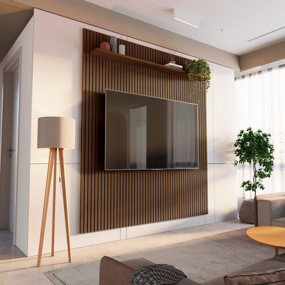 Painel para até Tv 72 Polegadas 185x250cm 100% Mdf Aloe Cabecasa Madeiramadeira Cedro