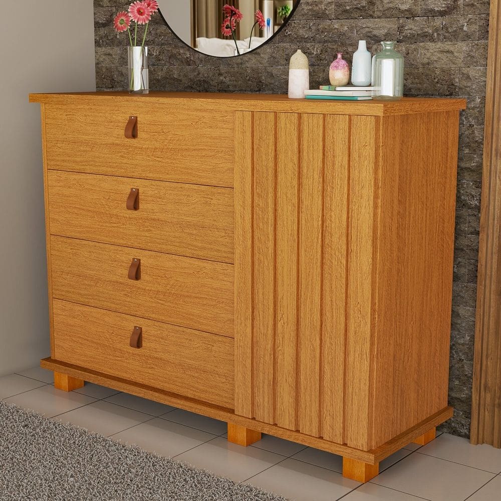 Cômoda Ripado para Quarto 120cm X 94cm Talismã Naturale