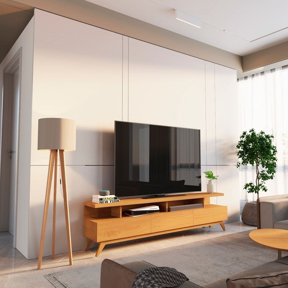 Rack para até Tv 72 Polegadas 180cm 100% Mdf Yucca Cabecasa Madeiramadeira Marrom