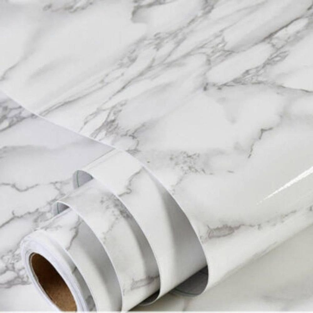 Papel De Parede Adesivo Mármore Cinza Pvc 5 Metros X 60Cm