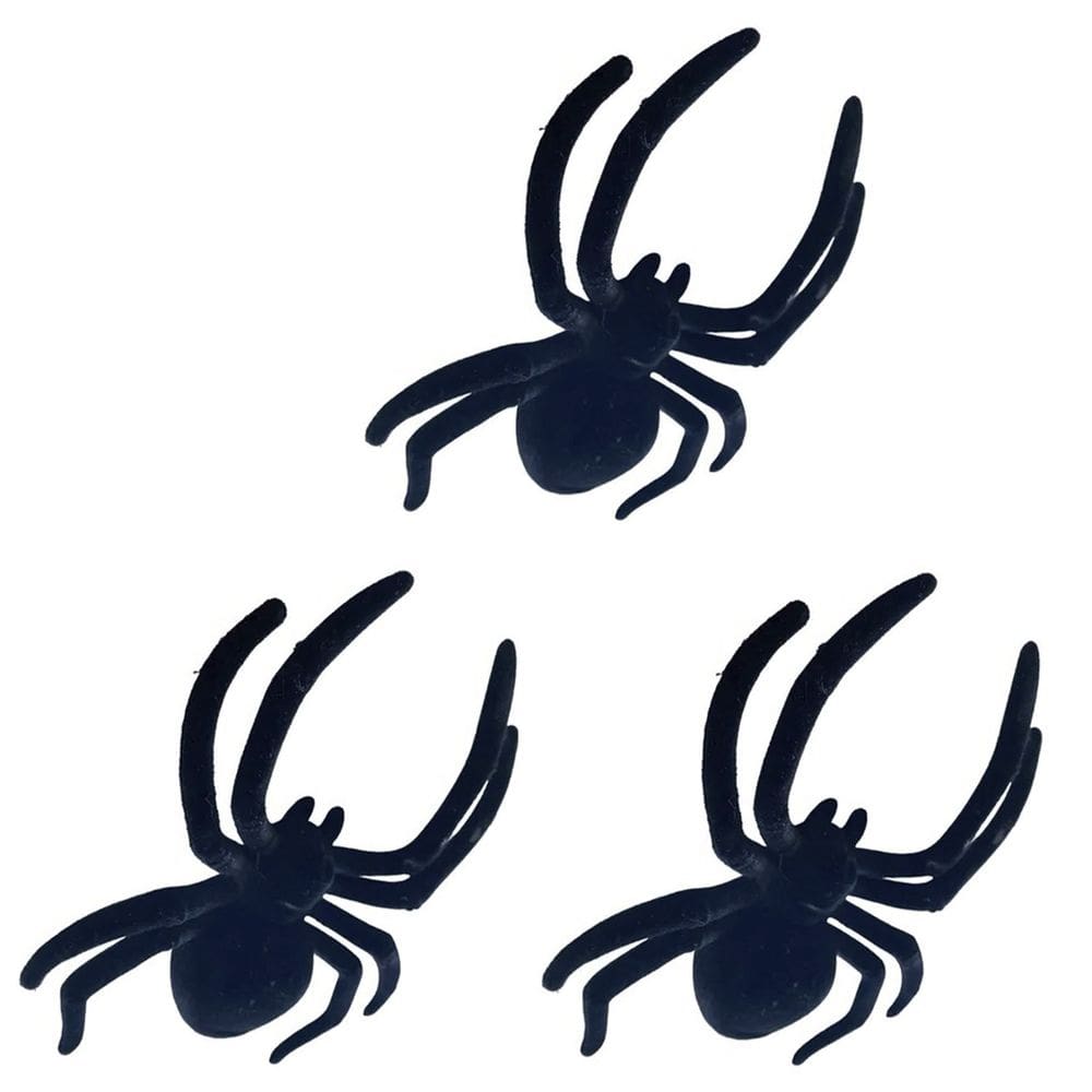 Aranha Camurça Hallowen Kit 3 Uni Decoraçao Festa Dia Das Bruxas Pegadinha Susto Terror Medo Tarantula Aveludada
