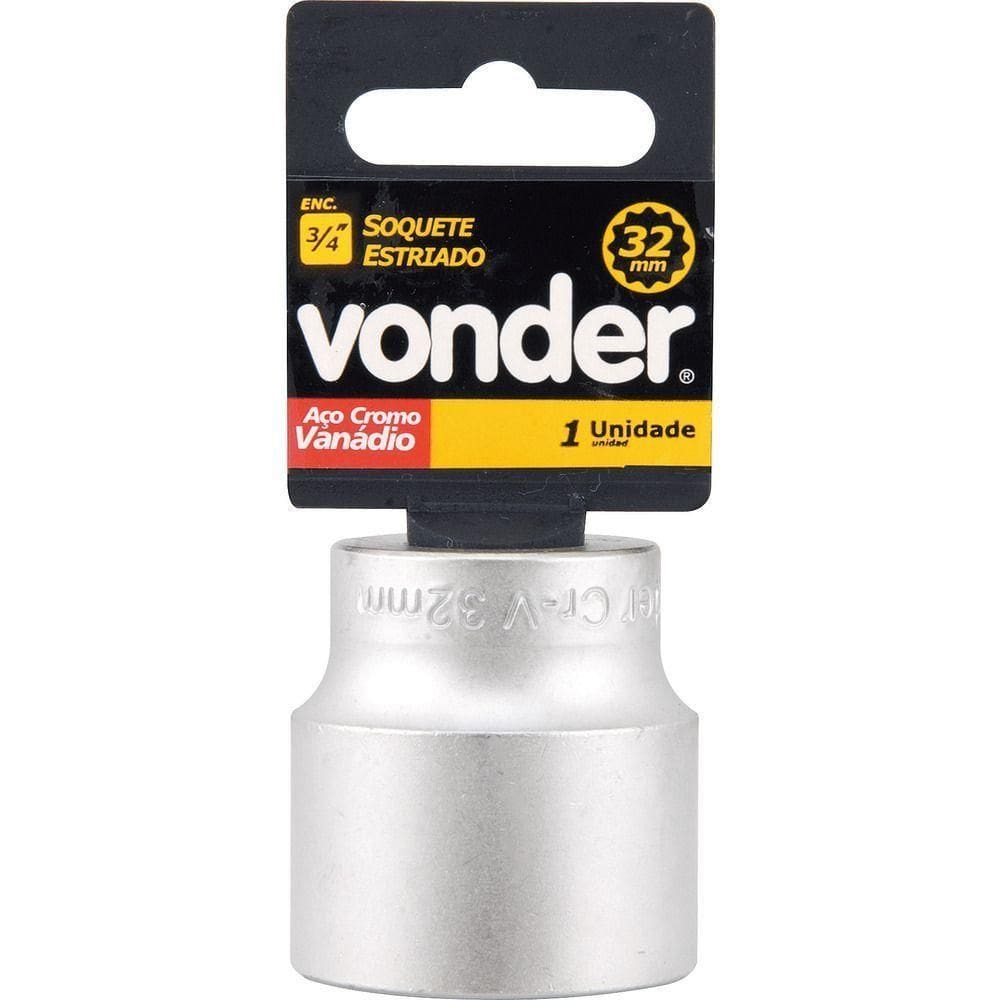 Soquete Estriado Enc 3-4” 50mm Curto Vanád. Vonder