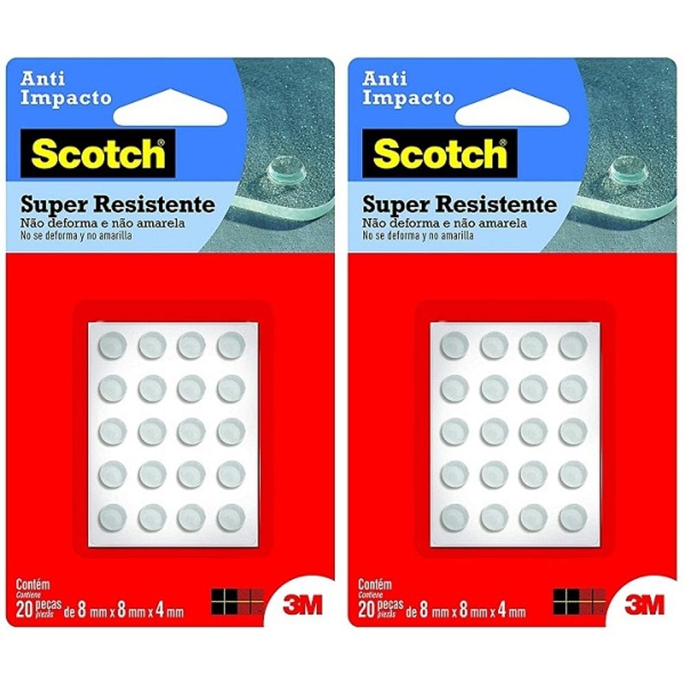 Kit com 40 Protetor ANTI-IMPACTO 3M SCOTCH Redondo Pequeno