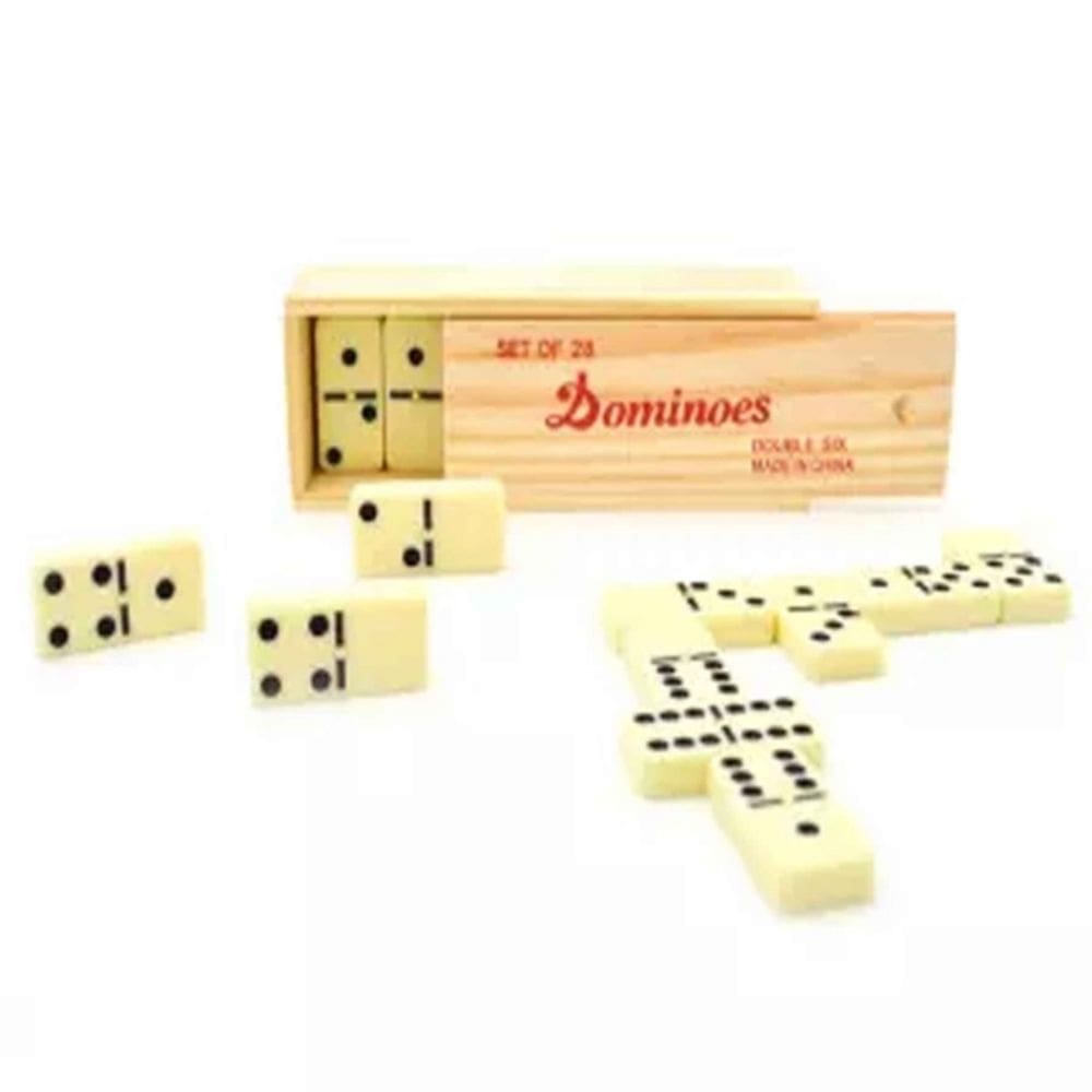 Conjunto Domino Wooden Box Pro Classic, tamanho grande, 28 peças