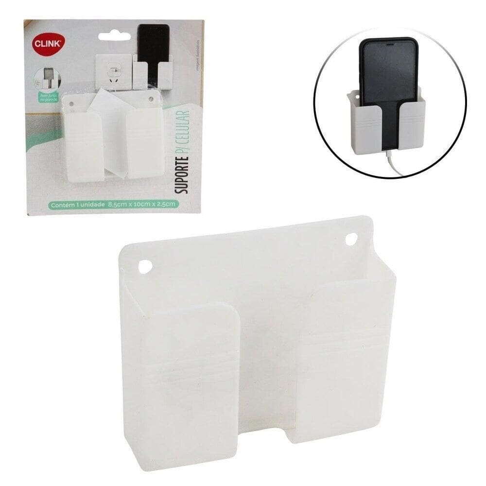 Suporte Para Celular de Plástico 10cm Adesivo - Tudo em Caixa