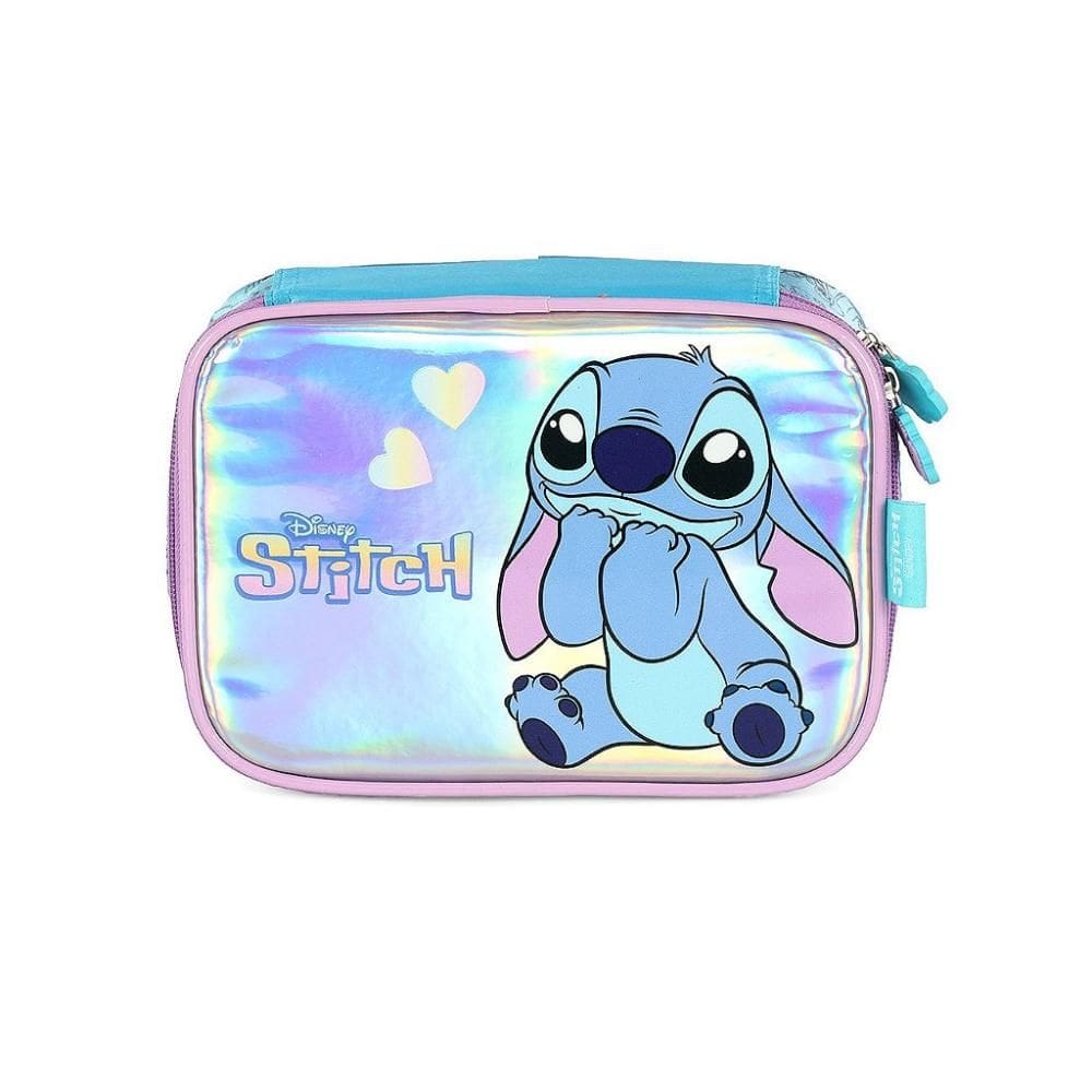 Estojo Box 100 Pens Luxcel Stitch Glitter Azul