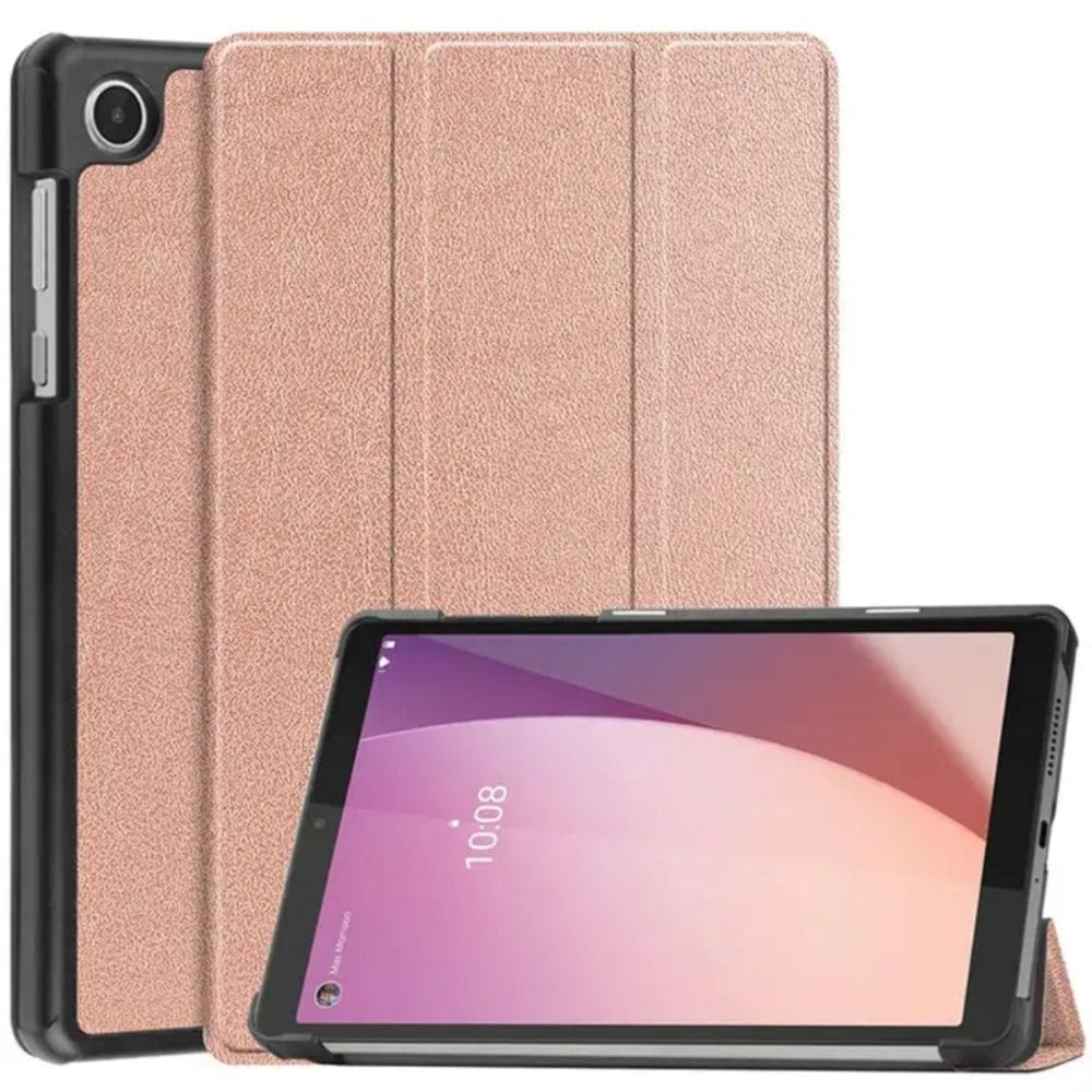 Capa para tablet Lenovo M8 de 4ª geração TB-300 em couro sintético em ouro rosa