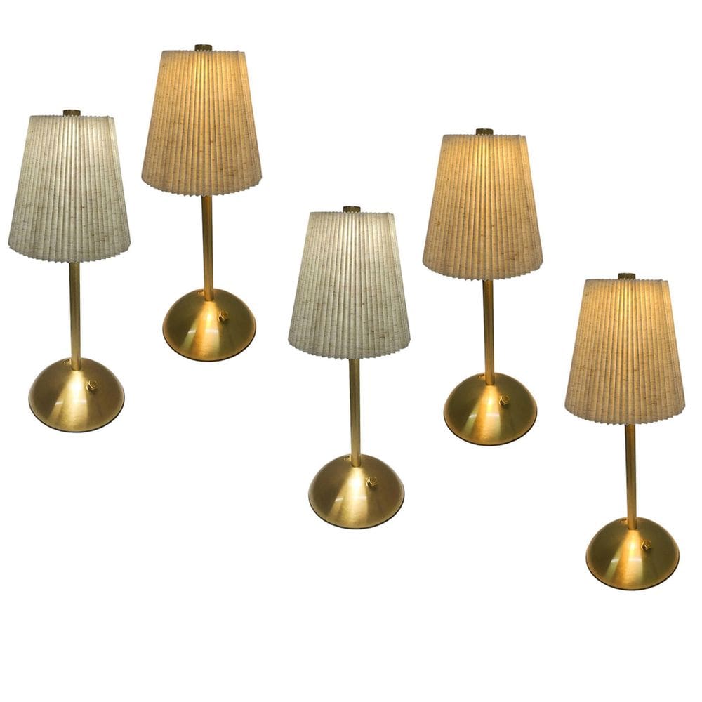 Luminaria de Mesa LED 3 Tons Abajur Kit 5 uni Bateria Recarregavel USB Controle de Intensidade Quarto Sala Escritorio