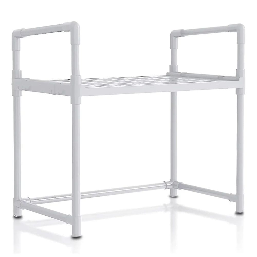 Suporte Rack Microondas Organizador Cozinha Prateleira Gancho Tempero Talher Louça Armario Compacto