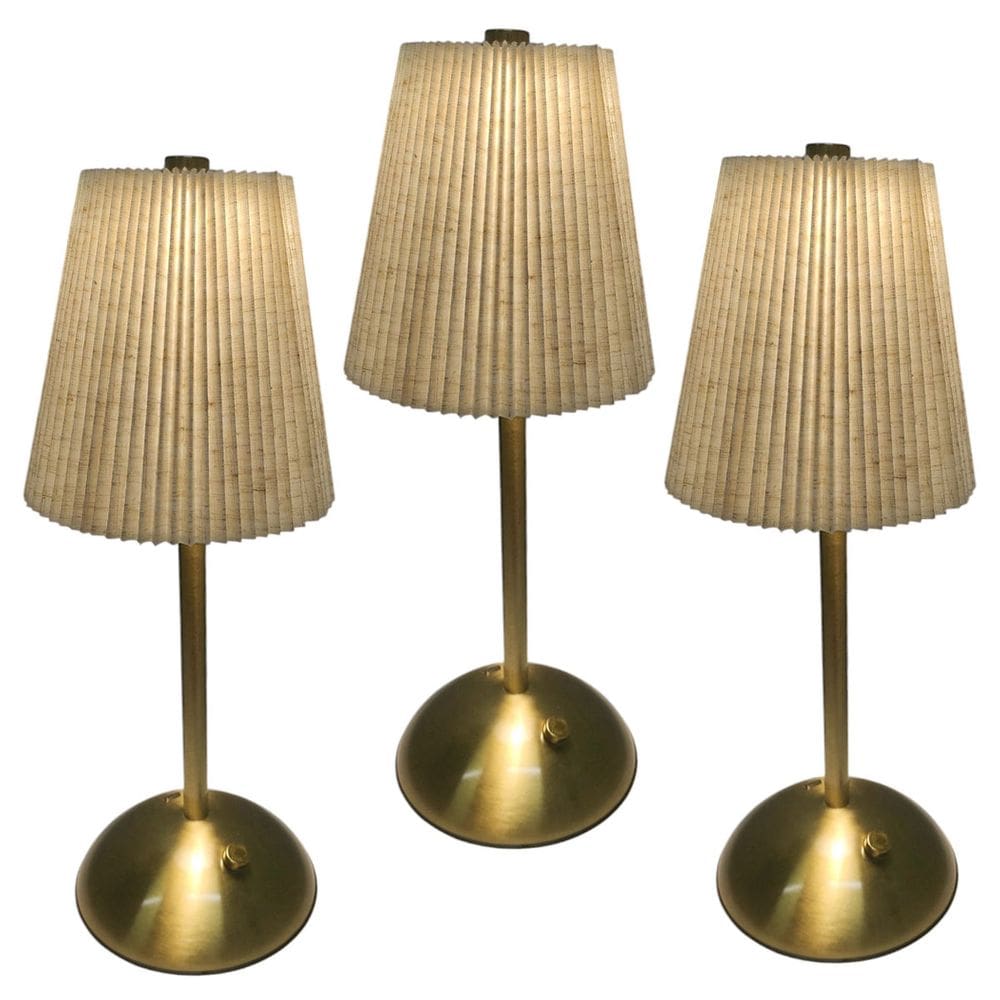 Luminaria Abajur de Mesa LED 3 Tons Kit 3 uni Controle de Intensidade USB Bateria Recarregavel Cabeceira Quarto Sala