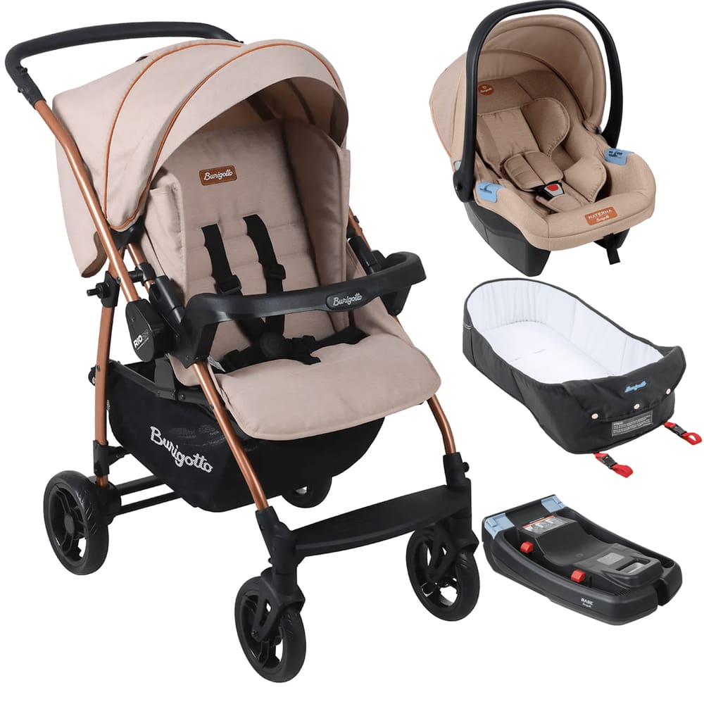 Carrinho de Bebe Burigotto Travel Rio K 22 Ninho Base Mon Amour