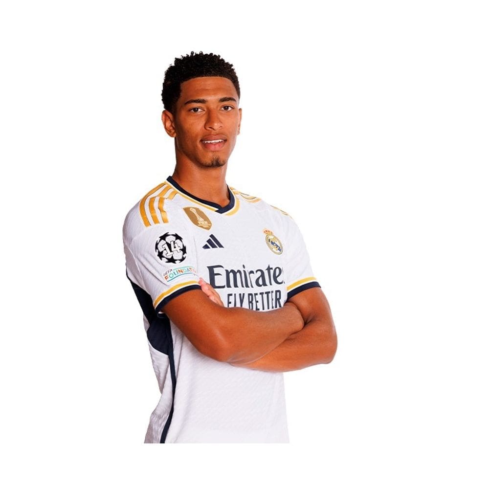 Uniforme de futebol Real Madrid Bellingham Champions League Kids