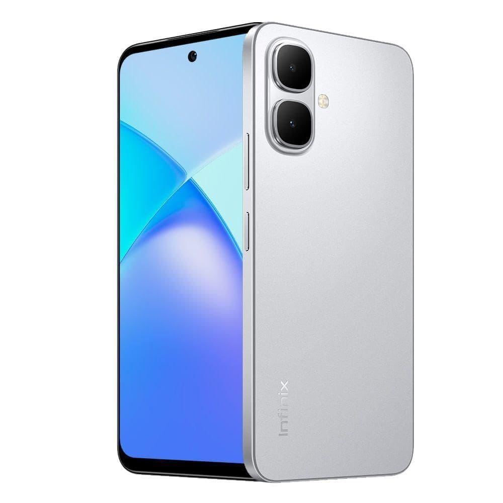 Smartphone Infinix Smart 10 - 4GB RAM 256GB - Câmera 8MP + IA - 6.67” HD+ 120Hz - Bateria 5000mAh - Dual Chip - Prata