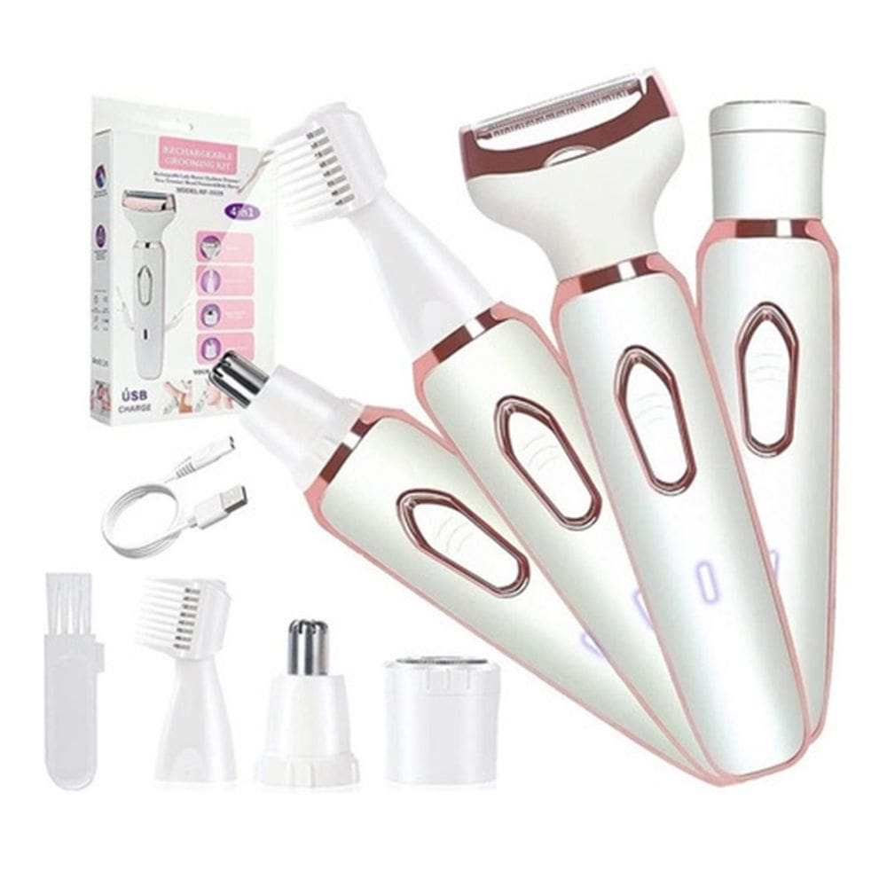 Depiladora elétrica 4 em 1: biquíni facial, axilas, nariz, sobrancelhas