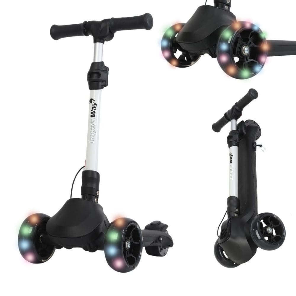 Patinete Motorizado 21.6V 3 Rodas Elétrico 130W Scooter Dobrável Infantil Preto Bivolt Importway