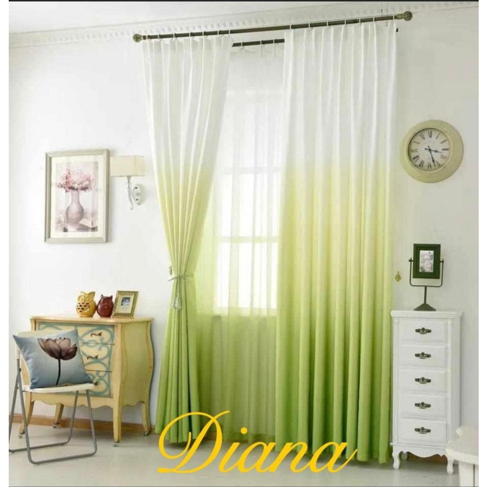 Conjunto de cortinas com padrão de gradiente verde 140x230cm (2 peças)