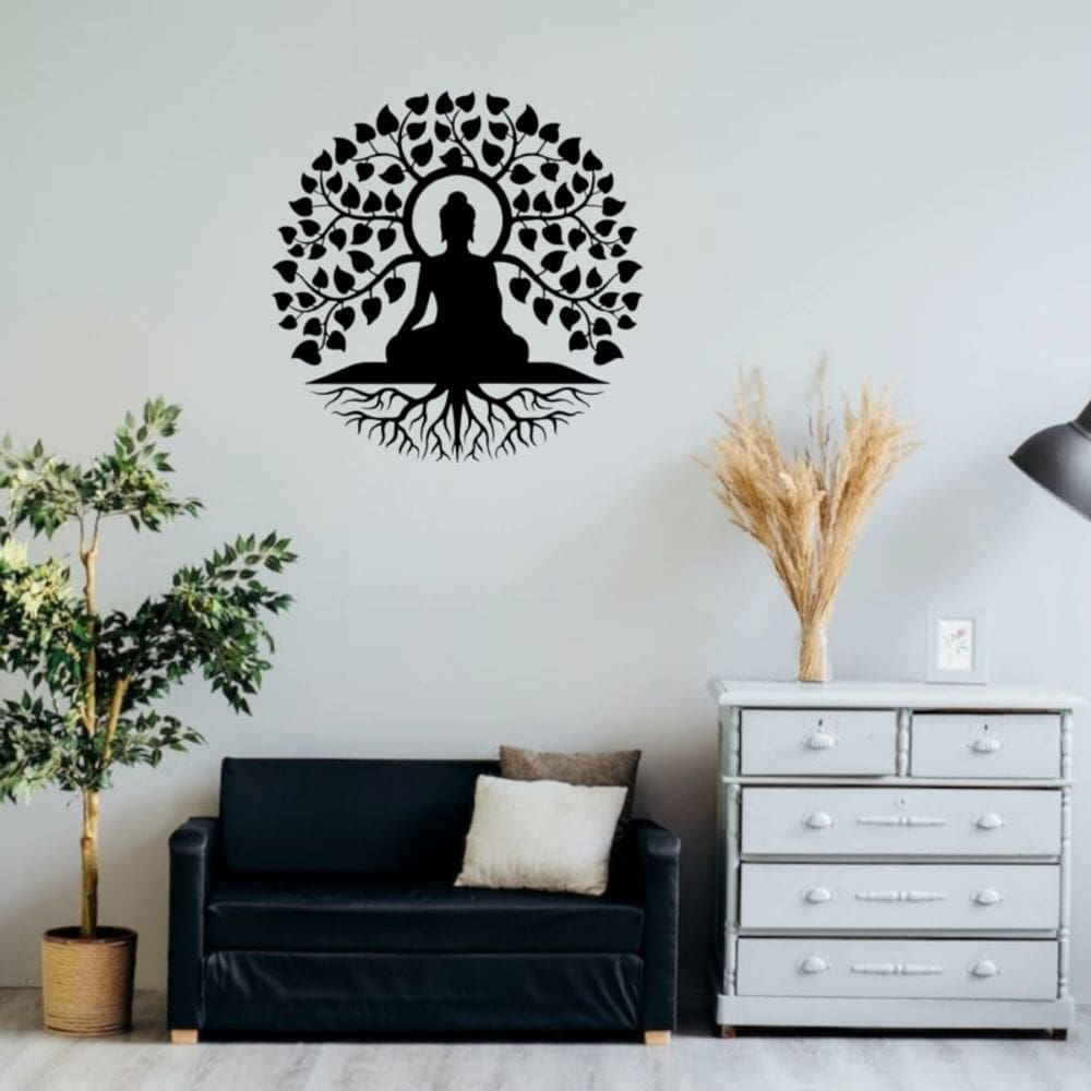 Imagem decorativa Buddha Tree of Life Wood MDF 39x39cm