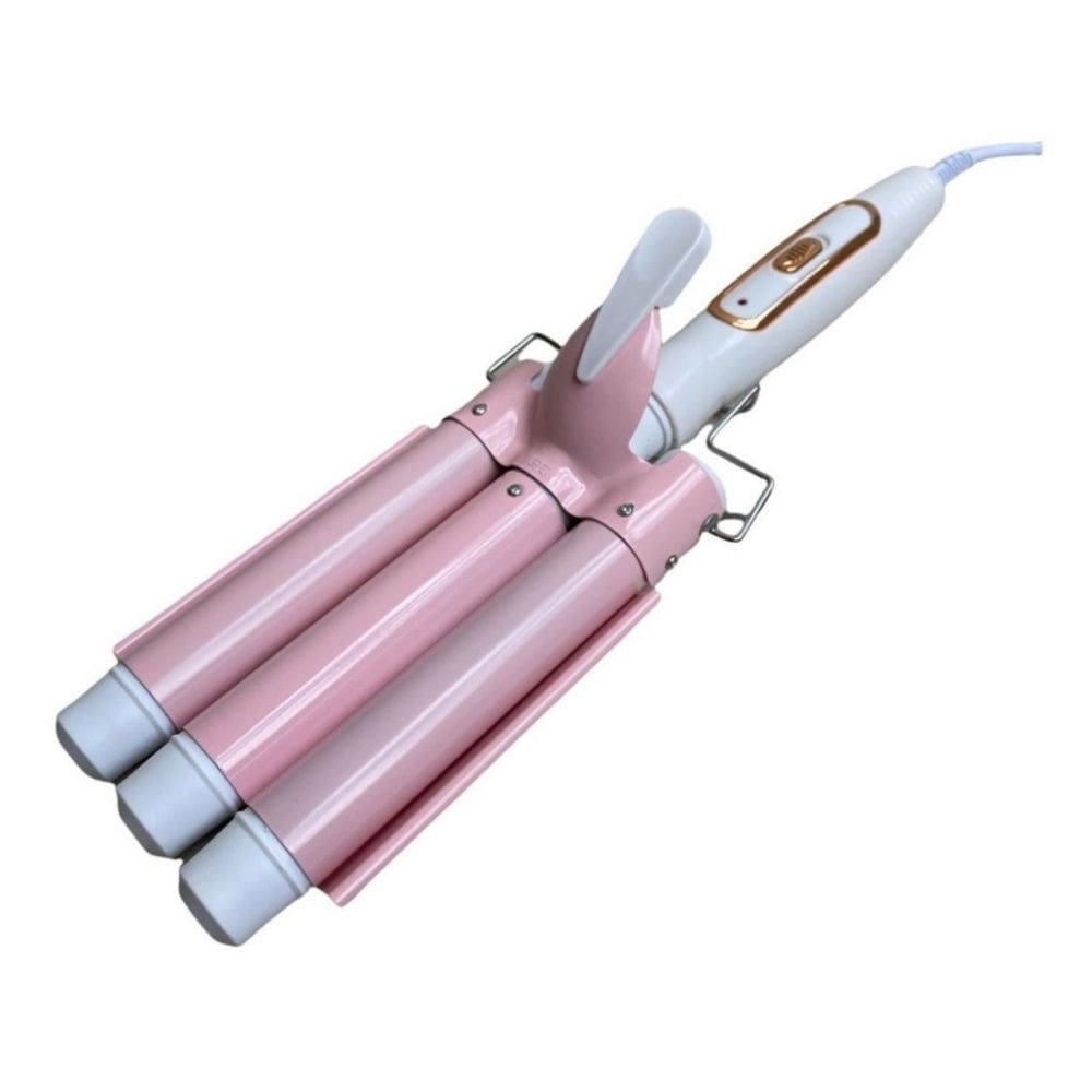 Modelador de cabelo Mermaid Wave Triple Tube 25 mm rosa cerâmico