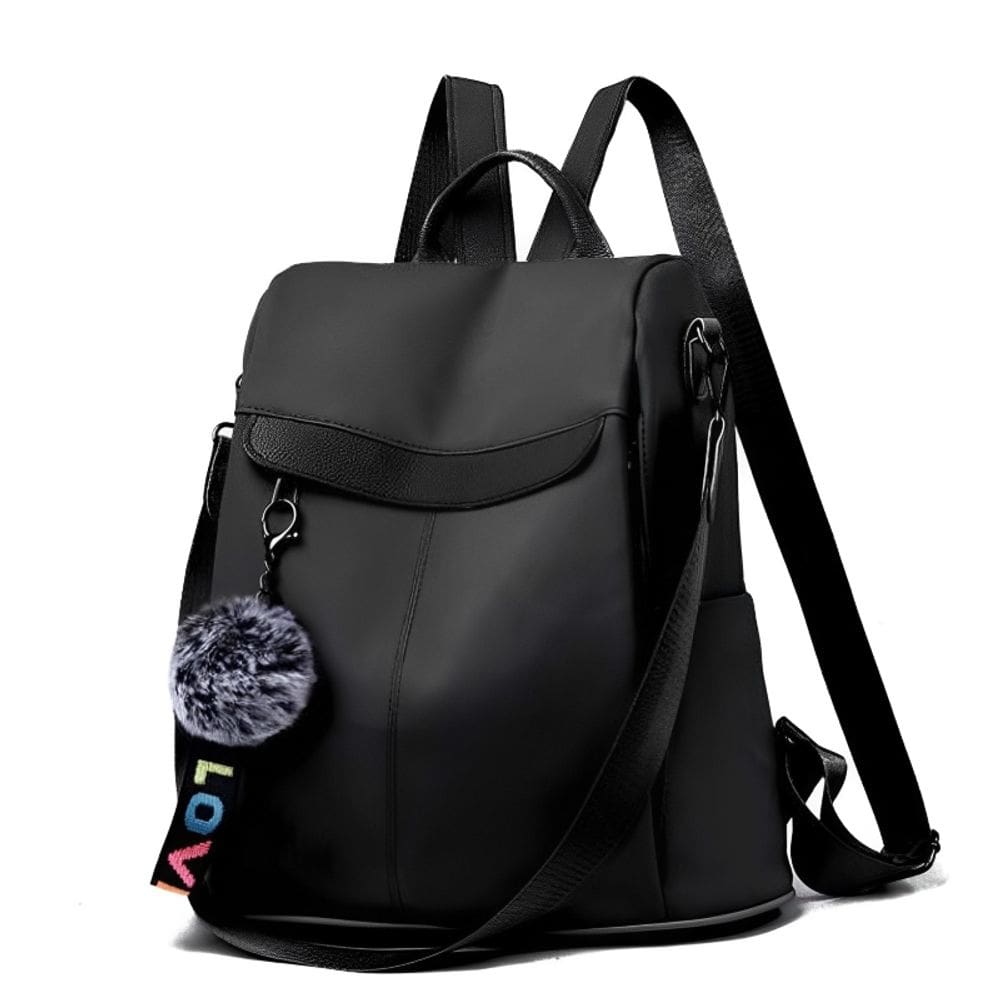 Mochila juvenil, repelente de água, sistema anti-roubo, nylon