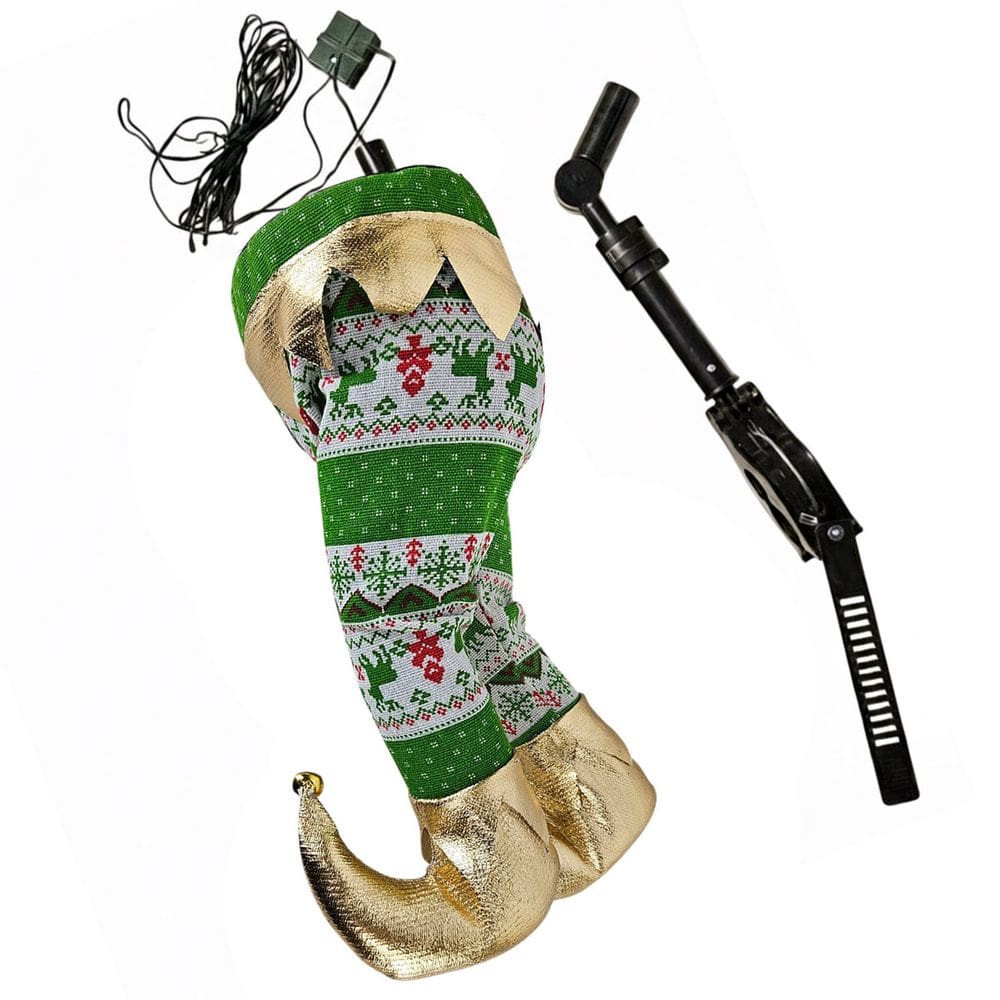 Pernas Duende Elfo Natal Arvore Natalino Movimento Flexivel Chuta Movimenta Decoraçao Animada Janela Casa Loja Comercio