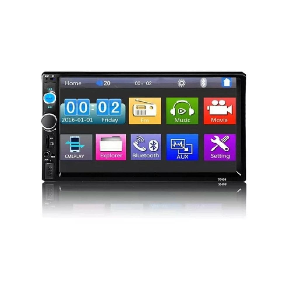 Estéreo de carro 2 Din com tela de toque Bluetooth MP5 Player 7