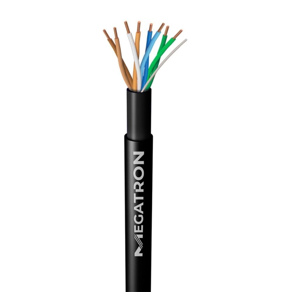 Bobina de Cabo U/UTP CAT5E para rede - Megatron - Dupla Capa - Homologado - 305 metros - Preto