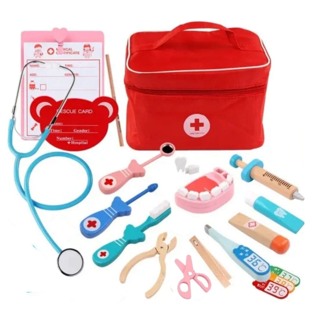 Conjunto de jogos educativos Doctor Dentist Wood para crianças